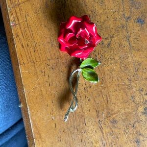 Vintage costume Jewerly rose and gold broach pin